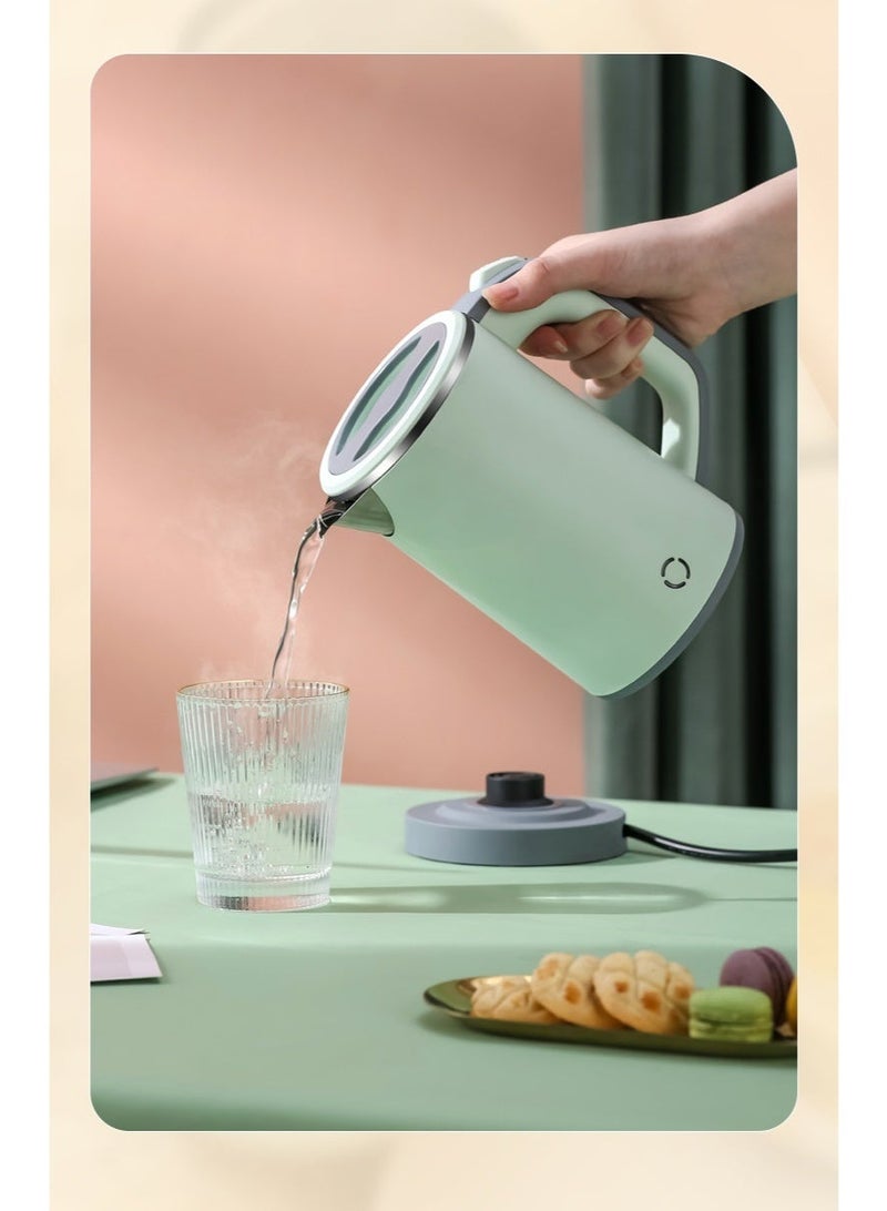 MIXDE Travel Kettle Electric Small, 600W Low Wattage Kettle, 0.8L Portable Mini Camping Kettles, Fast Boiling, Compact Stainless Steel Electric Kettles for Travel, Home, Office (Green) - Image 2
